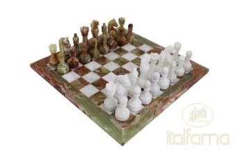 Chess set onyx and marble in case